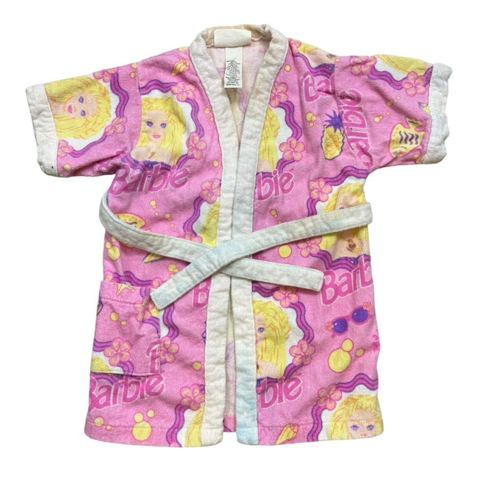 Rare Vintage 90’s Girls‎ CoverUps Barbie Terry Cloth Robe Size Medium